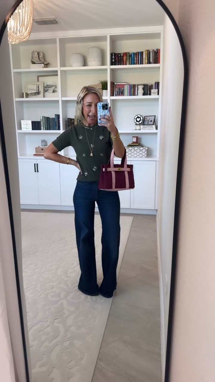 Walmart - fun new arrivals. Small Canvas Tote Handbag - $30. 3 colors. Wide Leg Jeans (says cropped but is not) - size 2. $28. Multiple colors, different styles. * Embellished Cozy Yarn Sweater w/ Short Sleeves - size XS. $28. 4 colors.

#LTKSeasonal #LTKOver40 #LTKPetite
