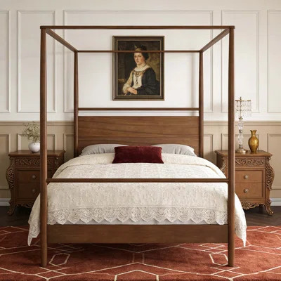 Montel Solid Wood Canopy Bed Frame Four Posters Bed No Box Spring Needed | Wayfair North America