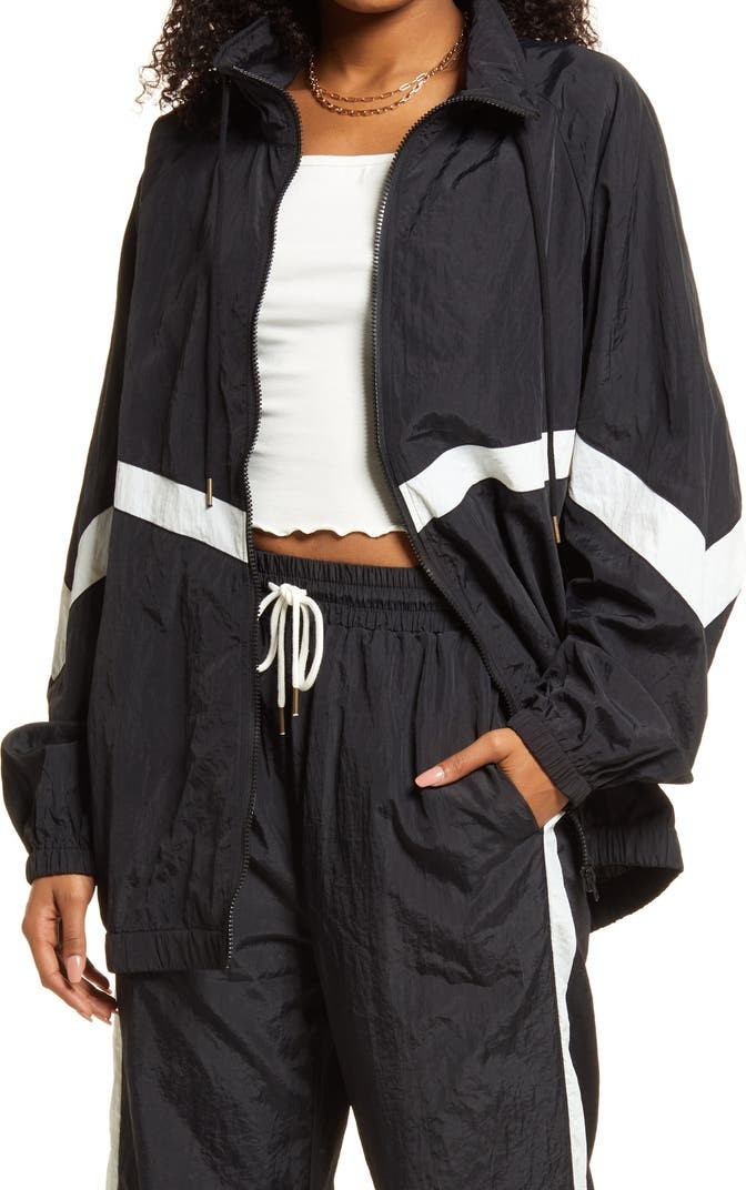 Oversize Funnel Neck Nylon Windbreaker | Nordstrom