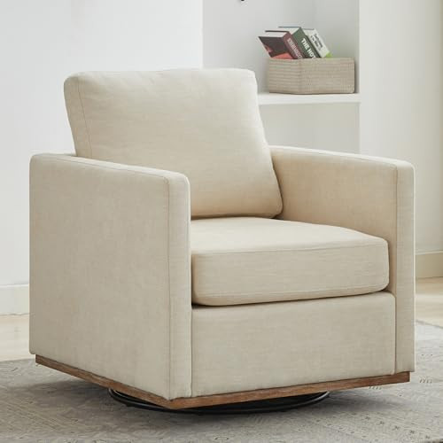 Swivel Accent Chair, 360 Degree Square Swivel Chair for Living Room, Mid Century Modern Upholster... | Amazon (US)