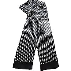 XUYUZUAU 100 Silk Double Layer Men Scarf Neckerchief (Dot black) | Amazon (US)