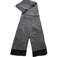 XUYUZUAU 100 Silk Double Layer Men Scarf Neckerchief (Dot black) | Amazon (US)