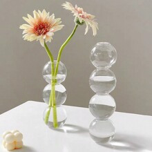 pc Hydroponic Flower Vase Tall Transparent Plant Glass PotsClear Glass Bubble Hydroponic VaseCute Style Bubble Vase Unique Floral Vase Creative Globos | SHEIN
