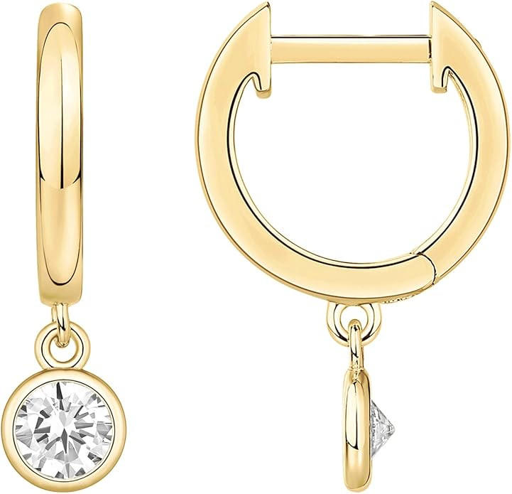 PAVOI 14K Gold Plated S925 Sterling Silver Post Lightweight Drop/Dangle Huggie Earrings for Women... | Amazon (US)