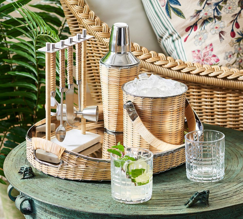 Harbour Woven Barware Collection | Pottery Barn (US)