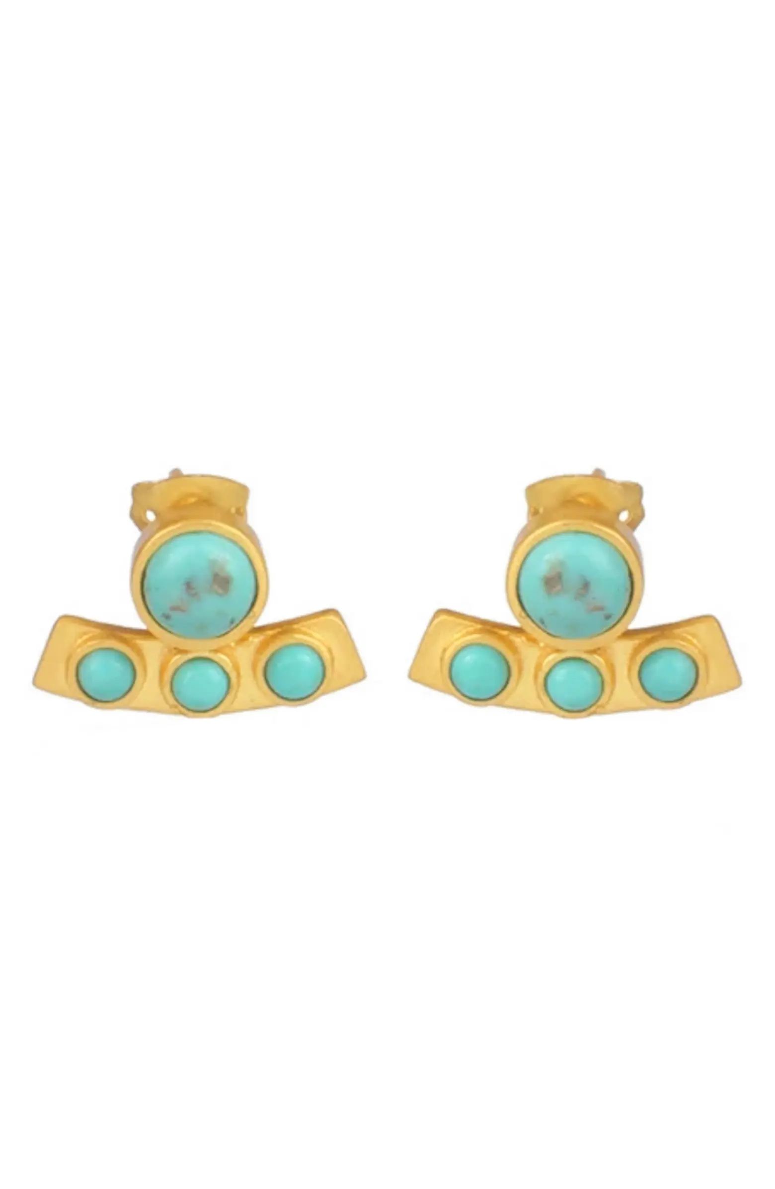 Christina Greene Turquoise Curved Bar Stud Earrings | Nordstrom | Nordstrom