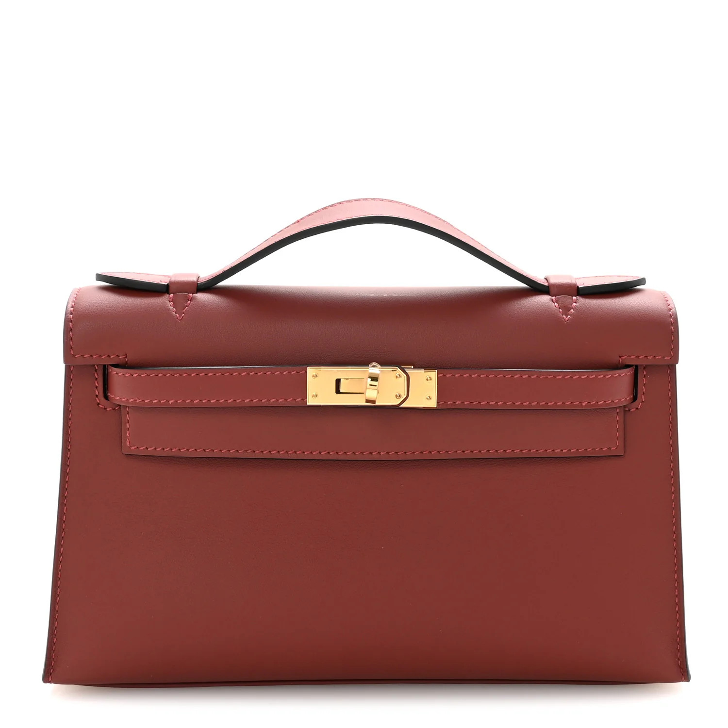 Hermes Swift Kelly Pochette Clutch Rouge H 1833556 | FASHIONPHILE (US)