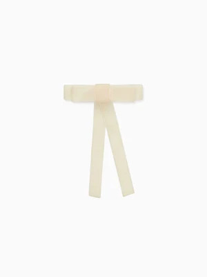 La Coqueta US Store Off White Velvet Ribbon Girl Bow - Off White Velvet Ribbon Girl Bow | Shop.com