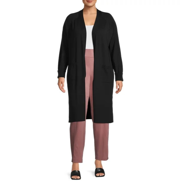 Terra & Sky Women's Long Line Cardigan Sweater - Walmart.com | Walmart (US)