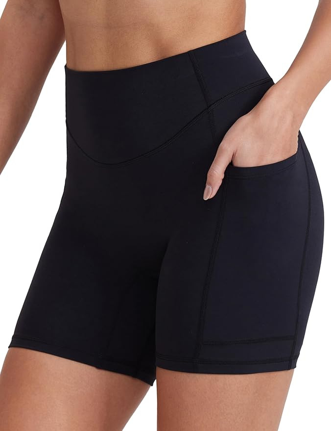Biker Shorts for Women with Pockets, 5"/8" Spandex Workout Shorts, Lightweight for Summer Cycling... | Amazon (US)