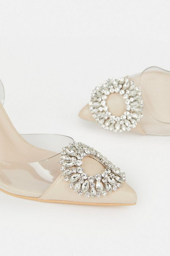 Vinyl Brooch Slingback Court Heel | Karen Millen UK + IE + DE + NL