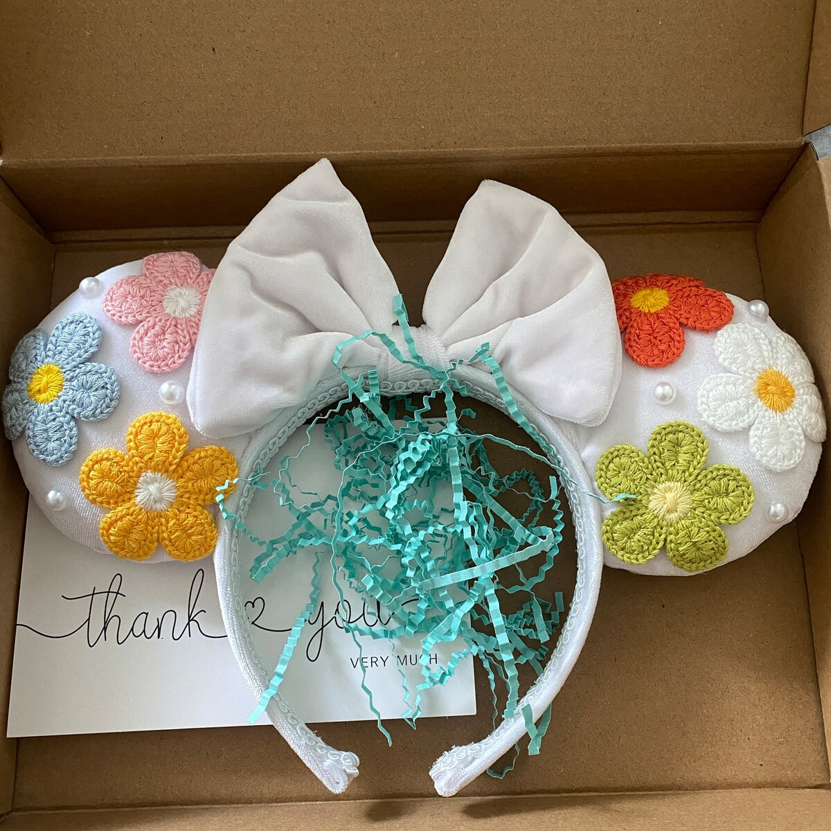 White Flower Minnie Mouse Ears - Etsy | Etsy (US)