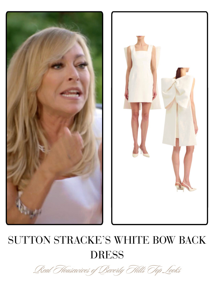 Sutton Stracke's White Bow Back Dress 

 
