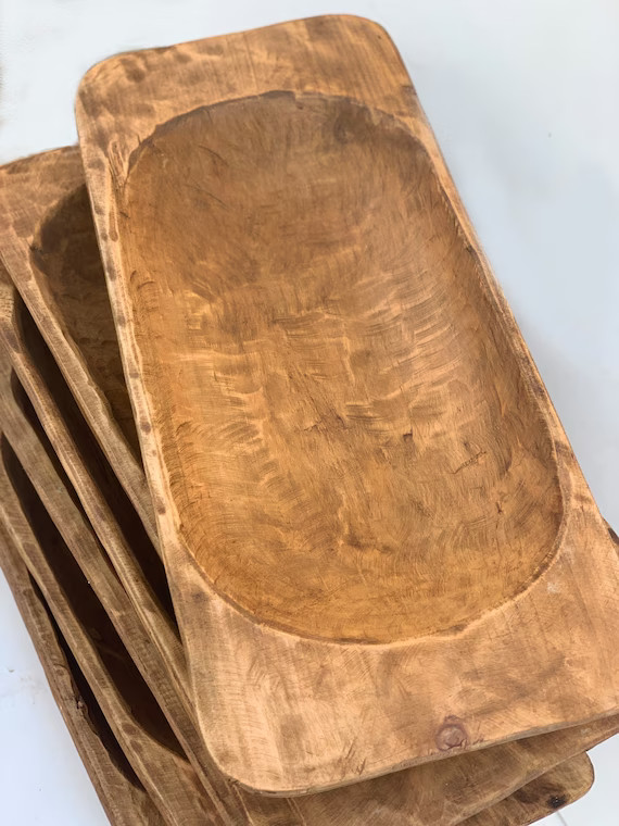 Extra Large European Dough Bowl Trencher Decor Unique Rustic Farmhouse | Etsy (US)
