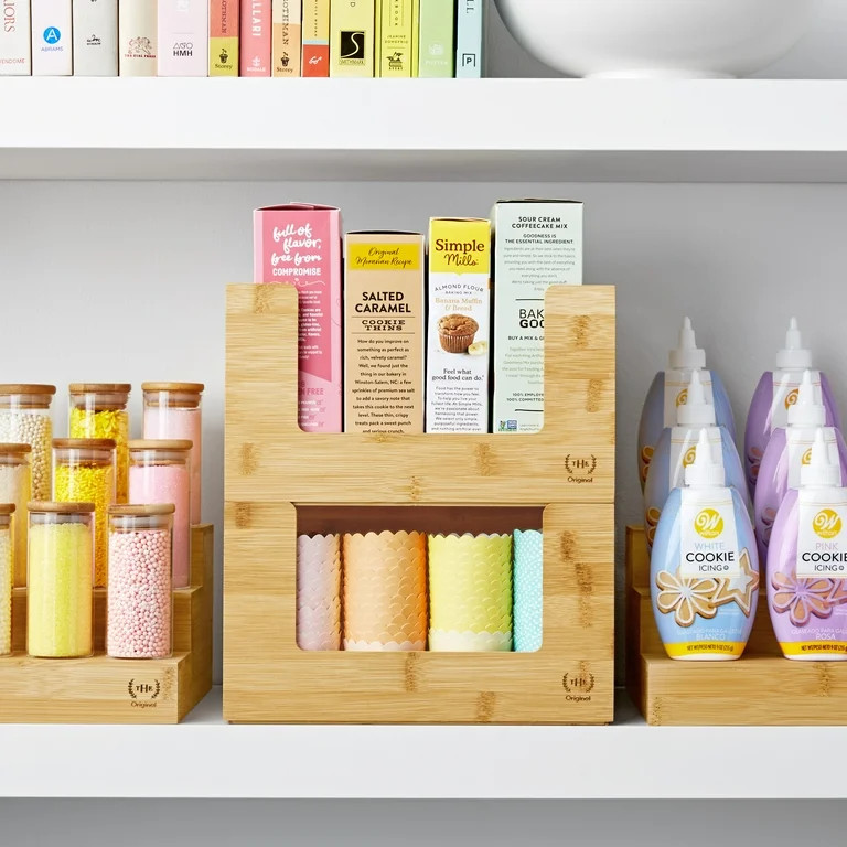 The Home Edit Bamboo Set of 2 Open Front Small Storage and Organizing Bins Brown | Walmart (US)