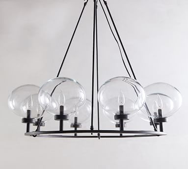 Maisie Glass Globe Round Chandelier | Pottery Barn (US)