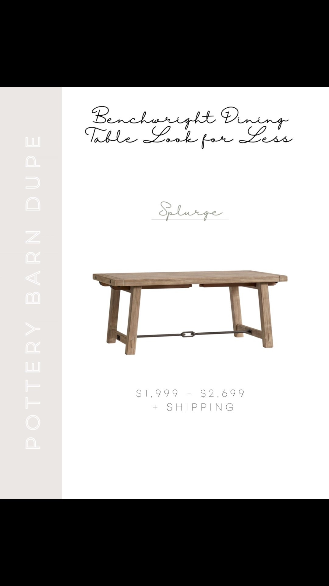 Pottery Barn Dupe | Pottery Barn Benchwright Dining Table Dupe | Extendable Dining Table | Splurge or Save | Rustic Dining Table | Industrial Dining Table | Wooden Extendable Dining Table | Wayfair Finds | Wayfair Dining Table | Birch Lane Dining Table | Butler Dining Table | Benchwright Collection Pottery Barn | Pottery Barn Inspired | Pottery Barn Look for Less | Pottery Barn Look Alike | Cozy Home Decor | Cozy Home Aesthetic 



#LTKStyleTip #LTKHome #LTKSaleAlert