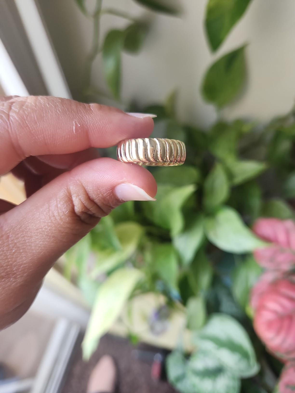 PAVOI 14K Gold Plated Chunky Statement Ring | Chunky Stackable Wide Band for Women | Amazon (US)