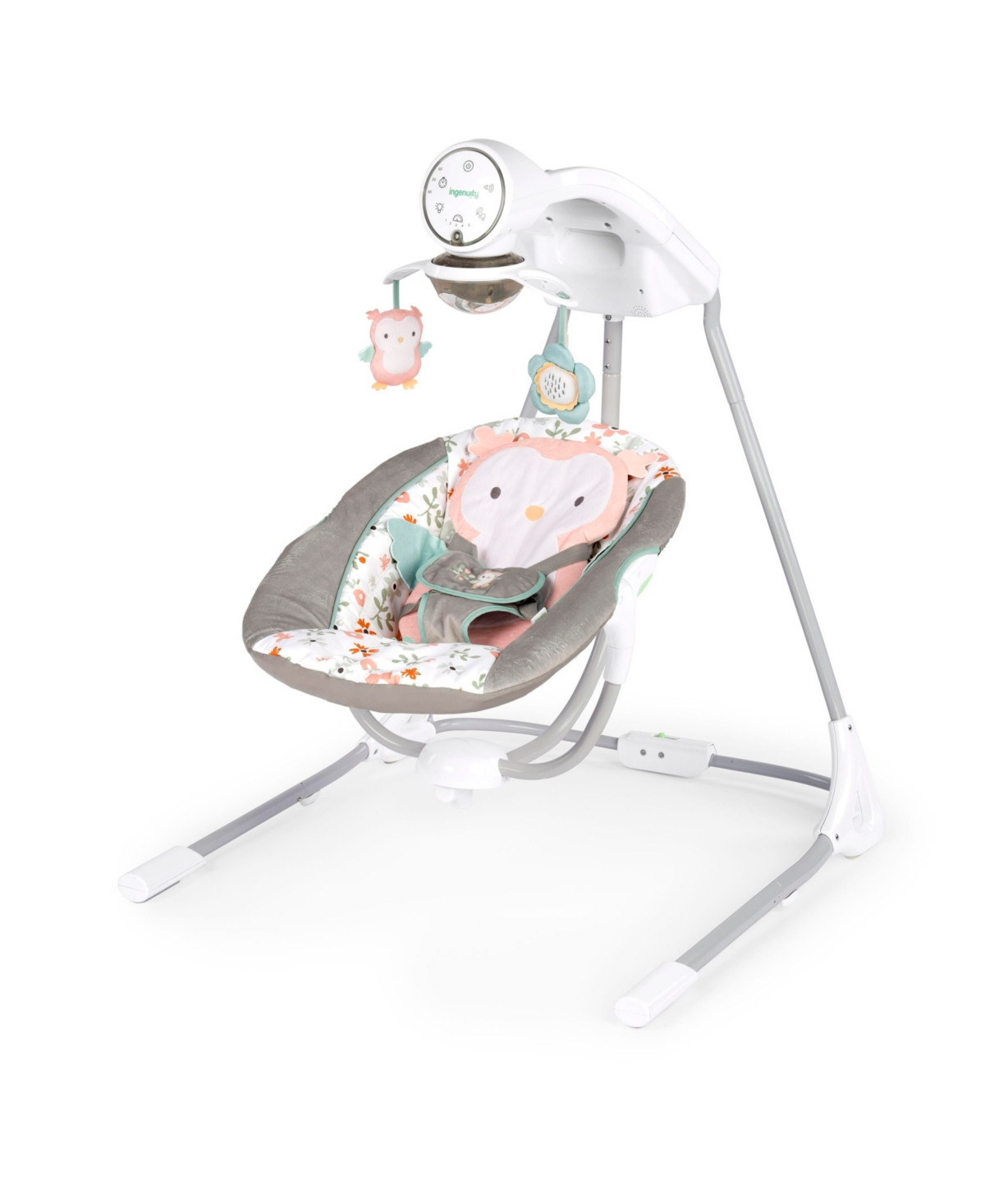 Ingenuity InLighten 5-Speed Baby Swing - Swivel Infant Seat - Owl | Macy's