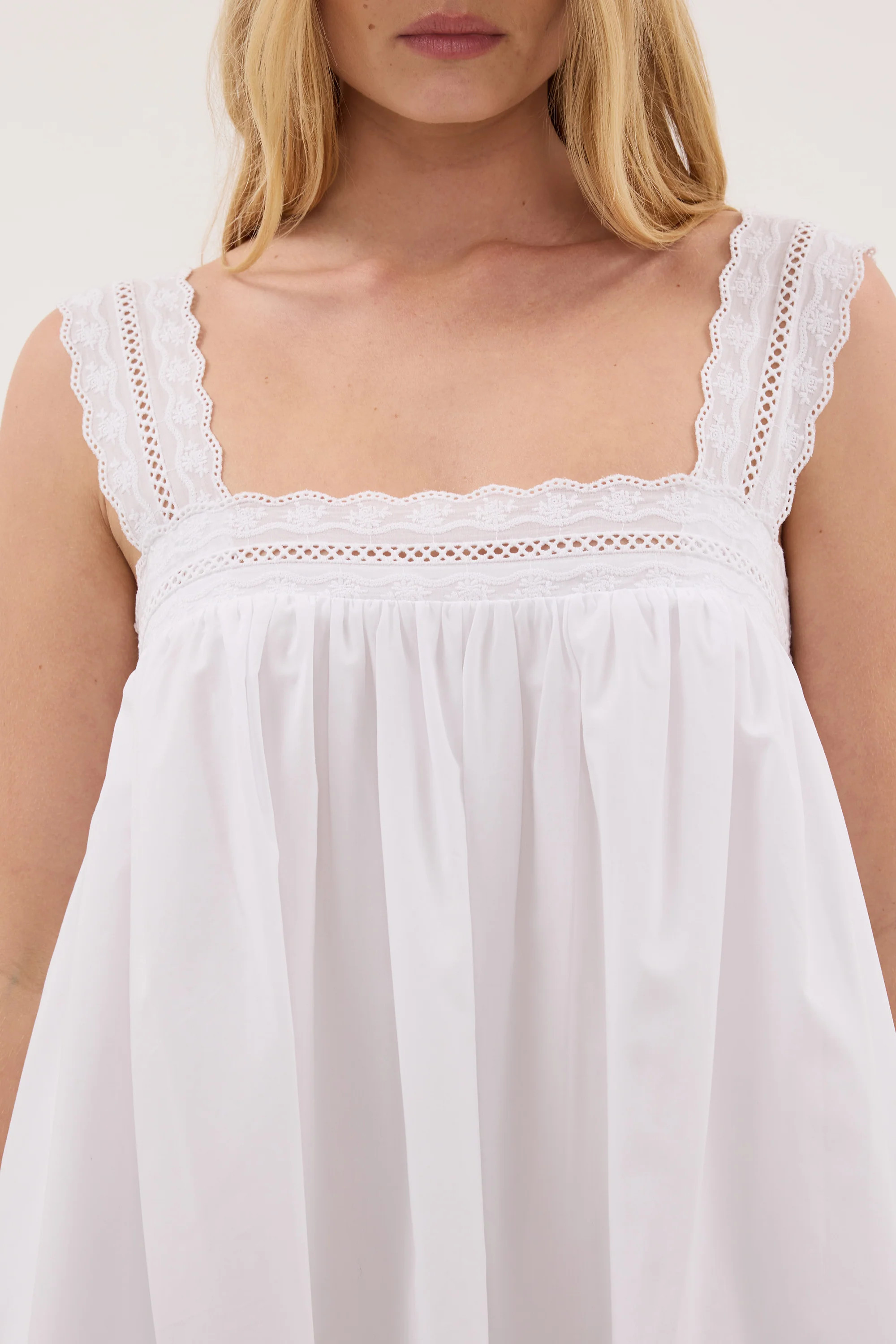 MIRANDA WHITE LACE TRIM MINI DRESS | DISSH