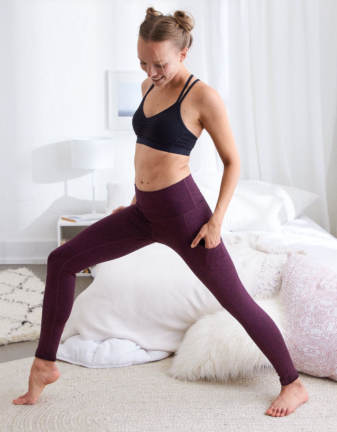 Aerie Play High Waisted Pocket Legging, Deep Plum | American Eagle Outfitters (US & CA)