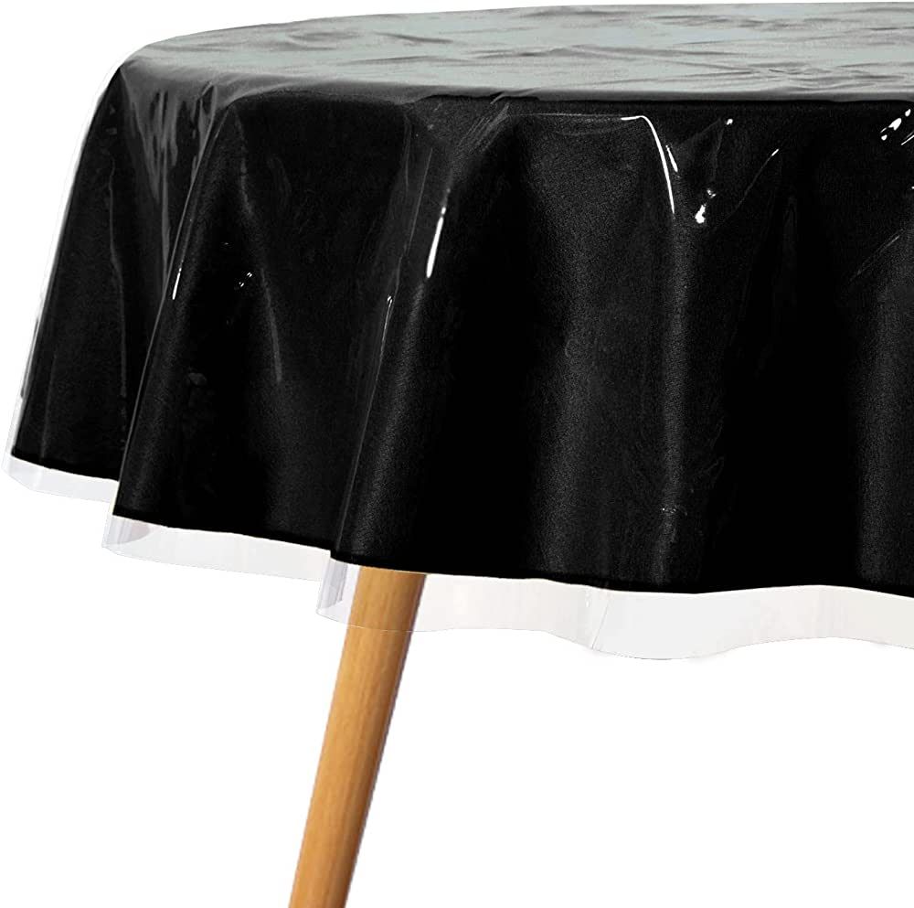 sancua Clear Plastic 100% Waterproof Round Tablecloth - 70 Inch - Vinyl PVC Table Cloth Protector Oi | Amazon (US)