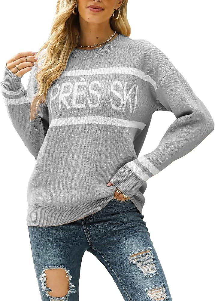 Vanars Womens Chunky Crew Neck Long Sleeve Sweaters Loose Ribbed Knit Soft Pullover Sweater | Amazon (US)