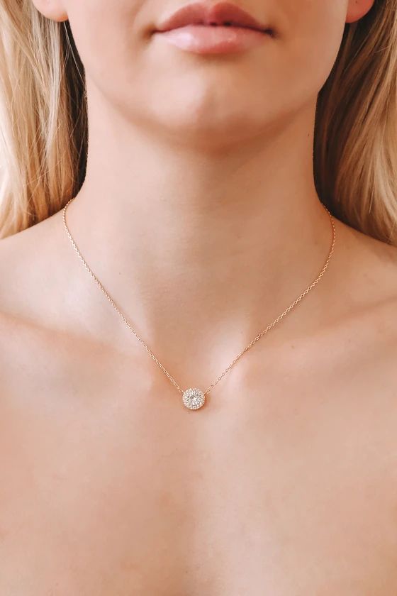 Had Me At Halo Gold Rhinestone Necklace | Lulus (US)