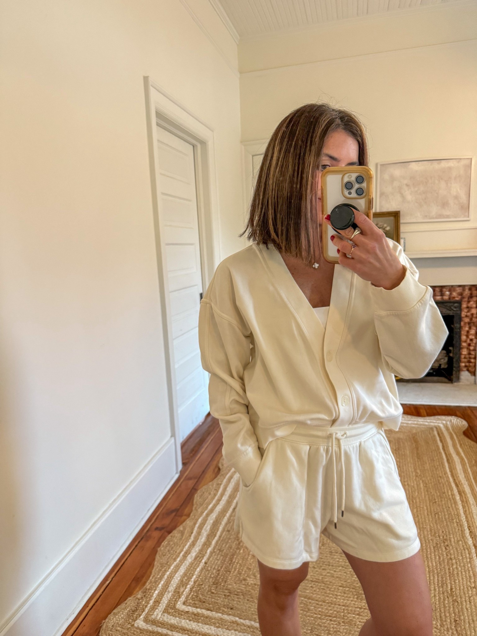 Small shorts but will change for x small 
Target, matching set 

#LTKSeasonal #LTKootd #LTKmomlife