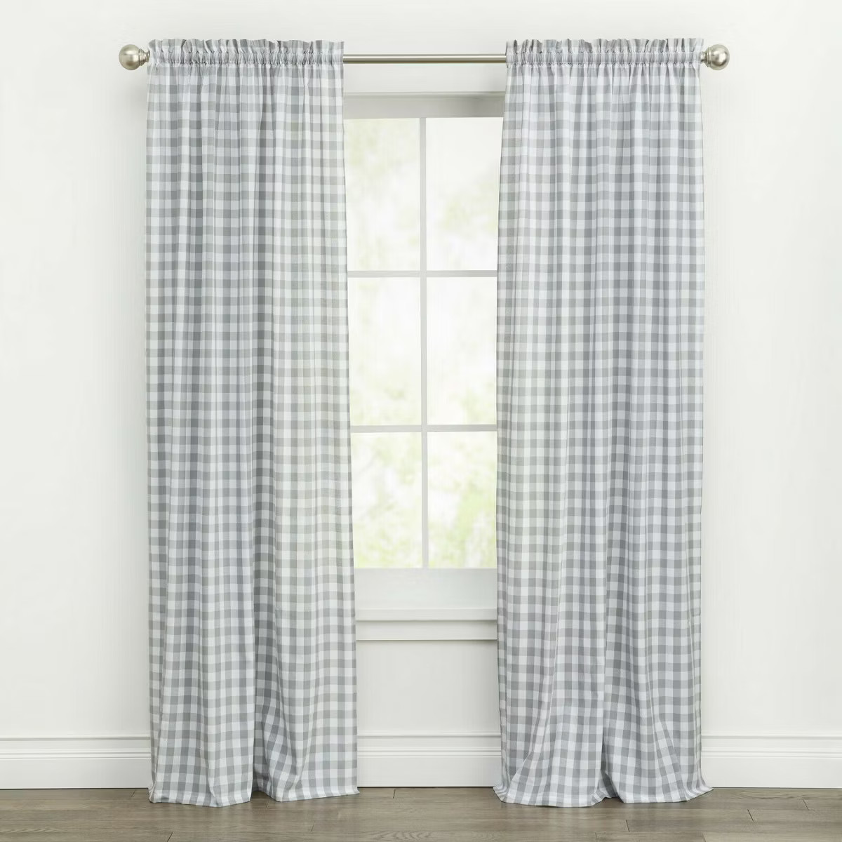 Kate Aurora Country Farmhouse Buffalo Check Plaid Gingham Single Window Curtain | Target