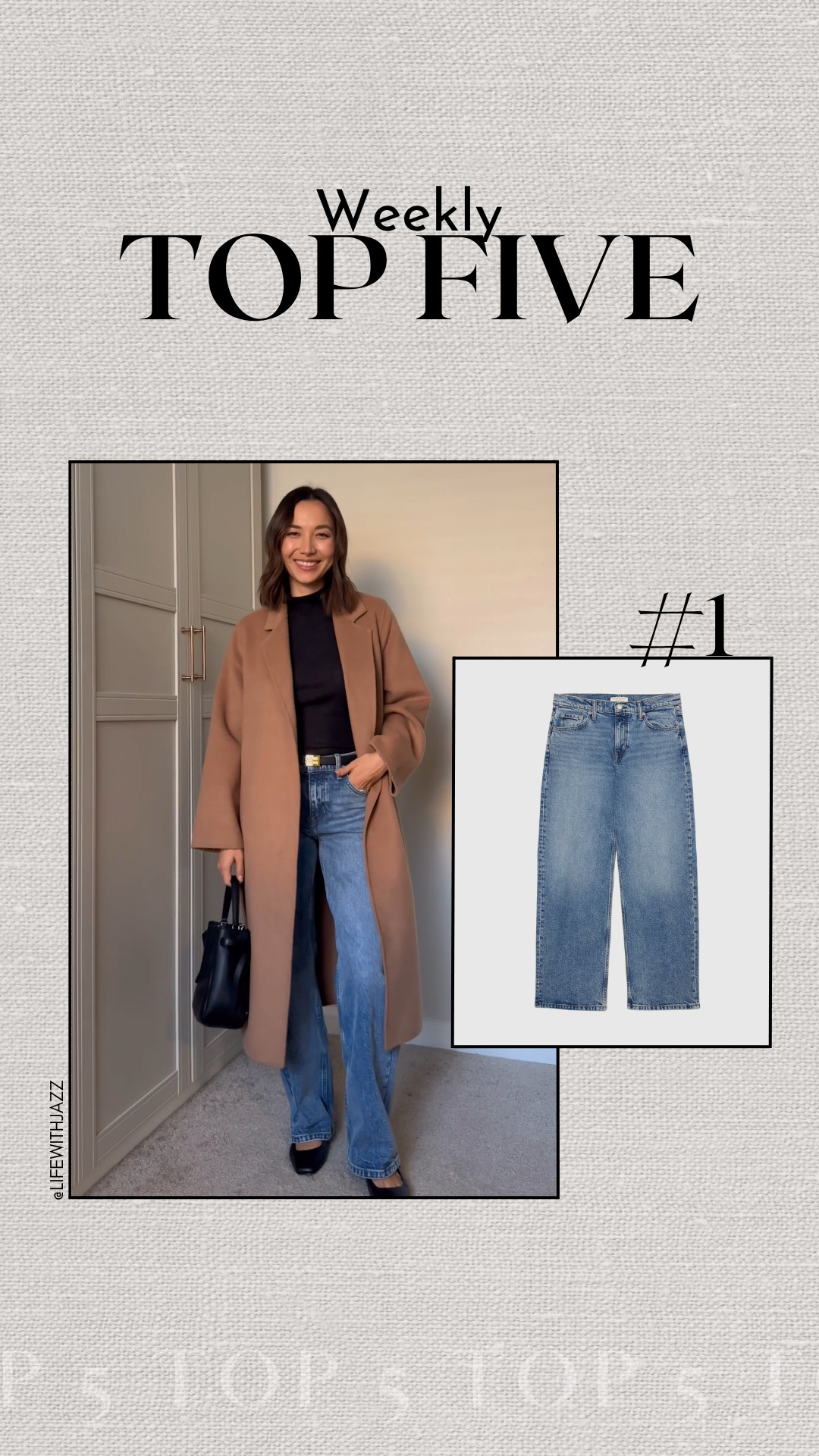 besteller: BR mid-rise loose jeans

BR 90s loose jeans - 25 regular 
Mango camel coat xs 
Eileen fisher turtleneck xs 
Dolce vita ballet flats tts 

 #LTKSeasonal #LTKStyleTip