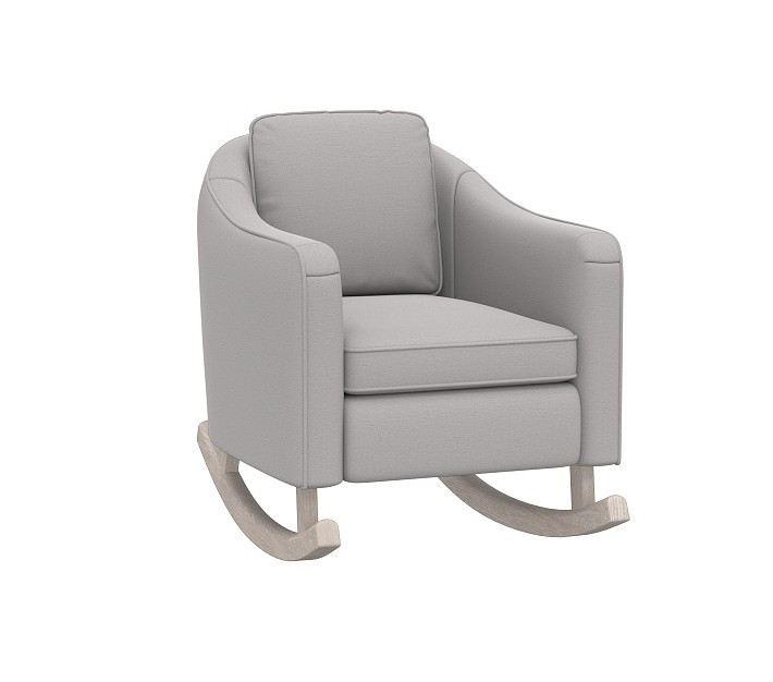 Muir Rocker Lustre Velvet Light Gray | Pottery Barn Kids