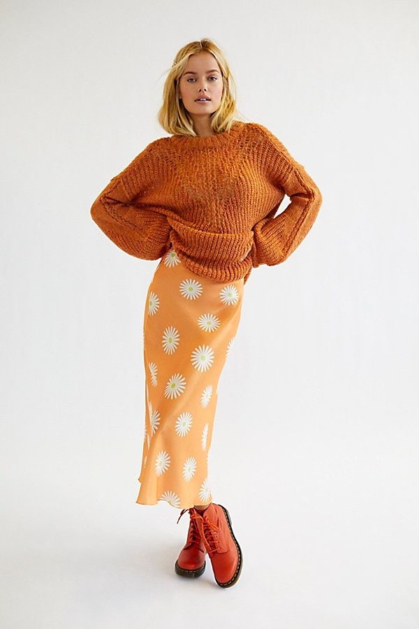 Kendall Satin Midi Skirt by Free People | Free People (Global - UK&FR Excluded)