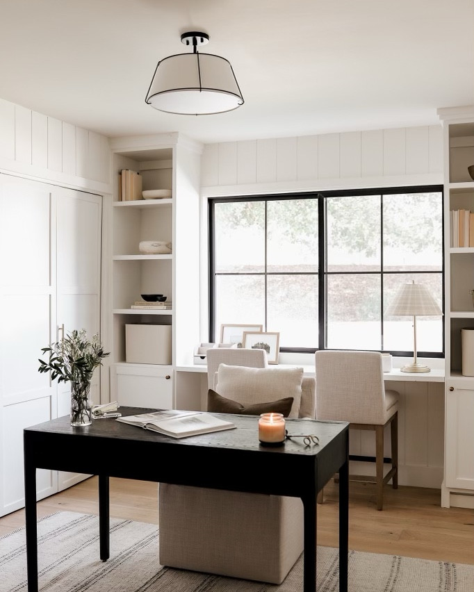 Here’s a current view of our home office! This black wood desk is the perfect blend of modern and timeless, paired with upholstered chairs for a cozy yet elevated feel. I styled it with Target and Amazon home decor to keep things chic and affordable! 🖤 From neutral accents to functional organization, this space is all about style meets productivity. Shop my office faves now on my LTK! #homeoffice #officedecor #blackwooddesk #targetstyle #amazonhome #modernhome #ltkhome #neutraldecor #interiordesign 

#LTKFindsUnder50 #LTKFindsUnder100 #LTKHome