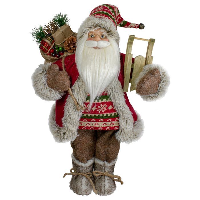 Northlight 18" Nordic Santa Christmas Figure with Sled | Target