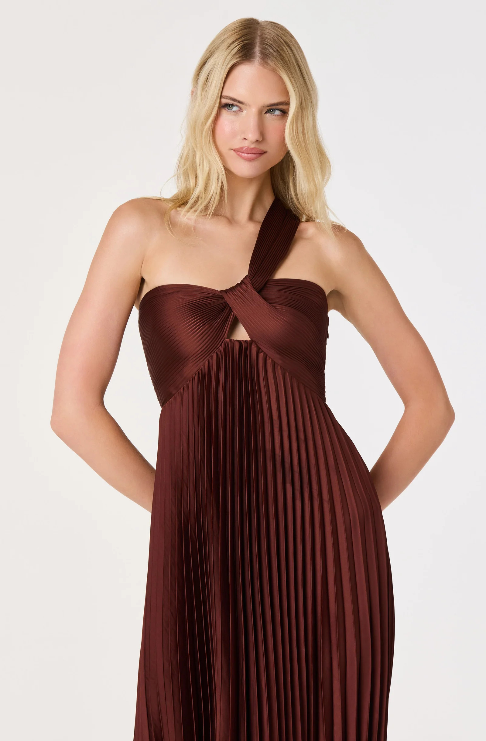 Rasya One-Shoulder Pleated Maxi Dress | ASTR The Label (US)