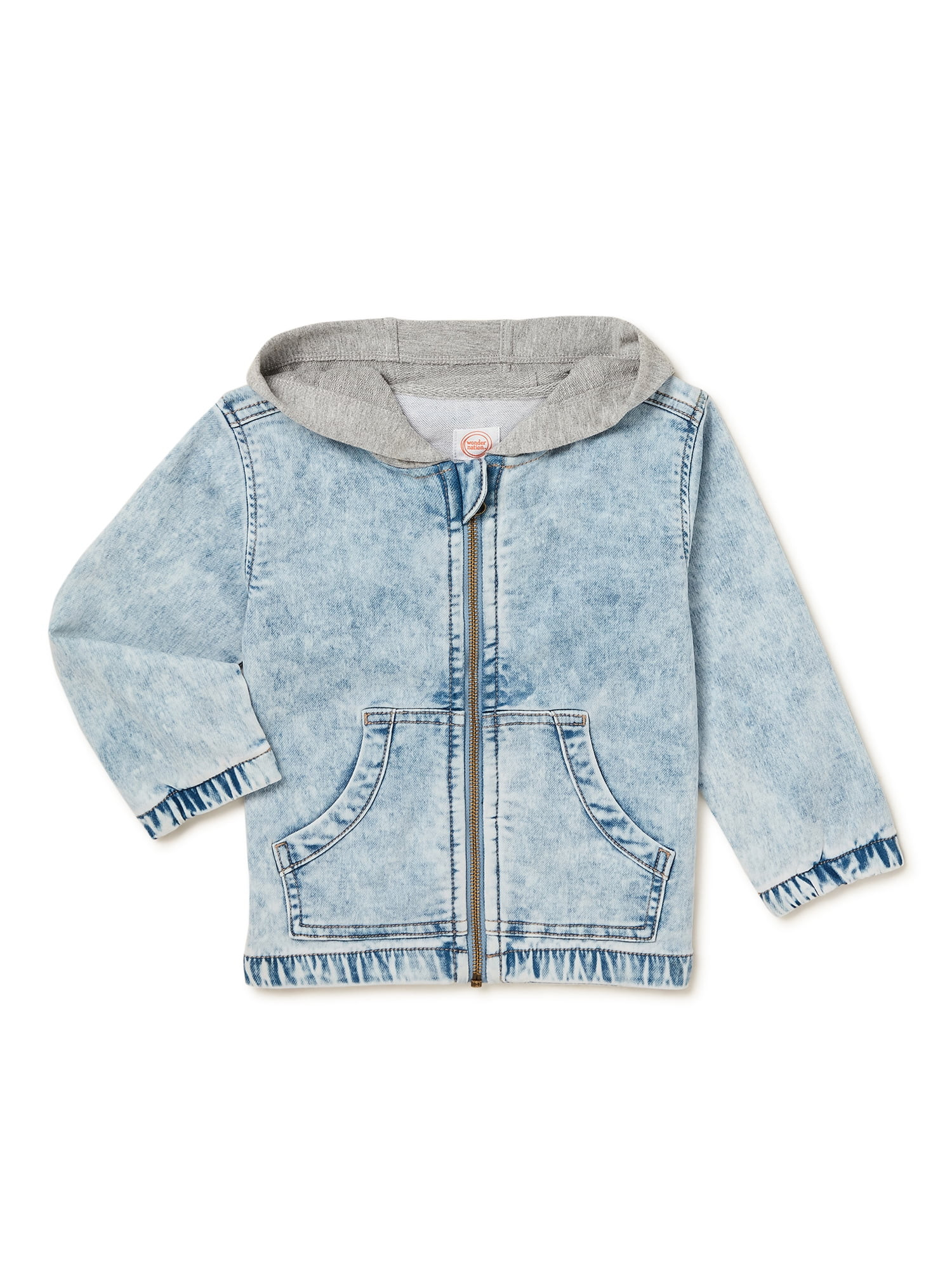 Wonder Nation Baby and Toddler Boy Stretch Knit Denim Jacket, Sizes 12M-5T | Walmart (US)