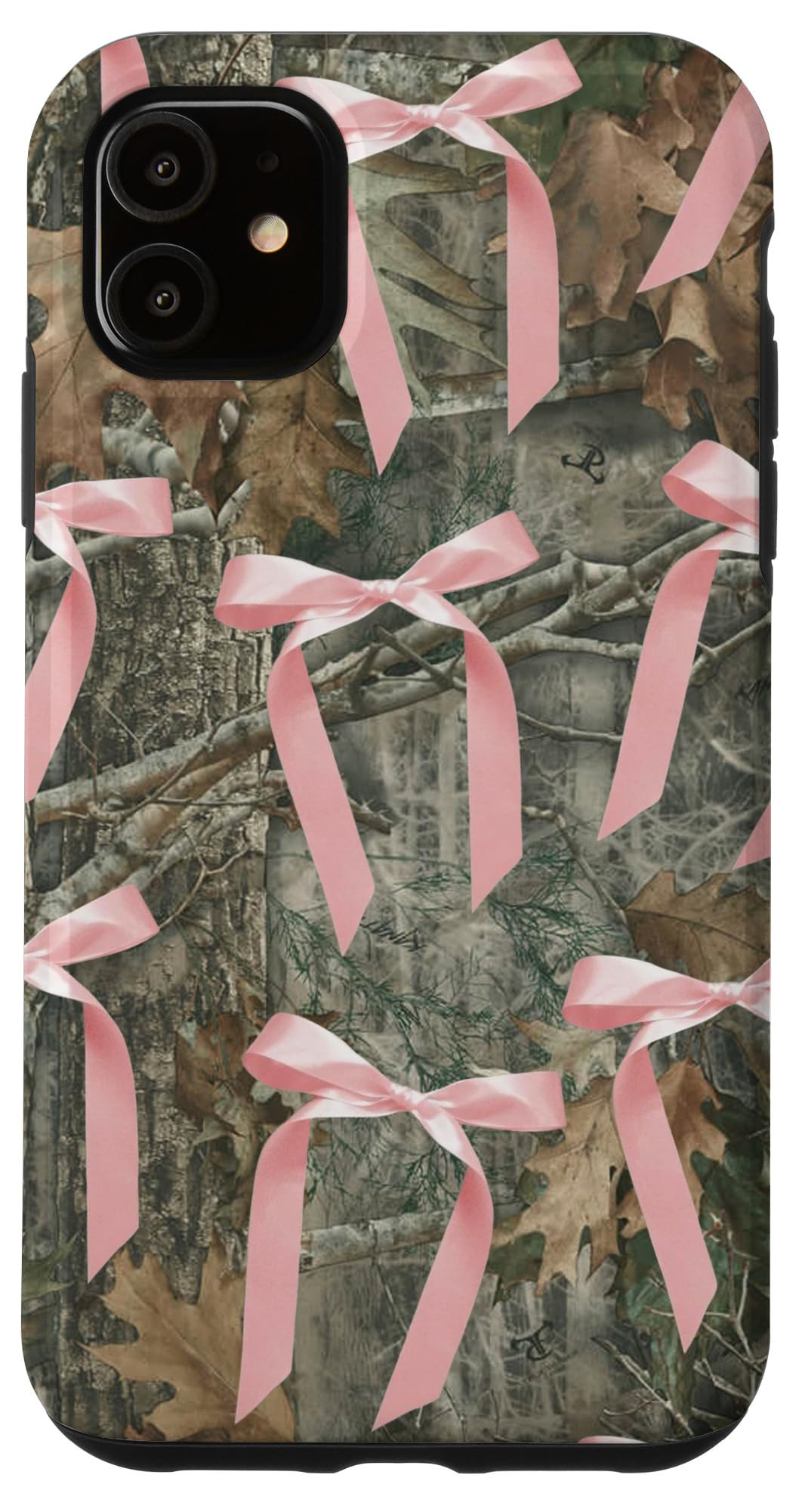 iPhone 11 Cute Camo Pink Bow Ribbons Case | Amazon (US)