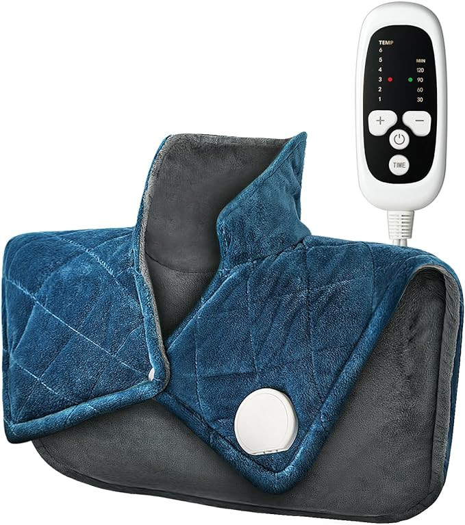 Weighted Heating Pad for Neck and Shoulders, 2.4lb Extra Large Heated Wrap with 6 Heat Settings 4... | Amazon (US)