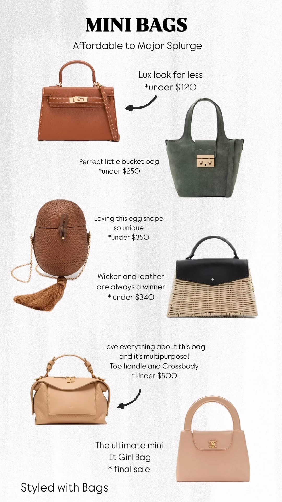 Mini Bags: ranked affordable to major splurge

Mini bags, womens mini bags, luxury looks for less, summer bags, luxury mini bags, unique bags  

#LTKItBag #LTKSummerEdit