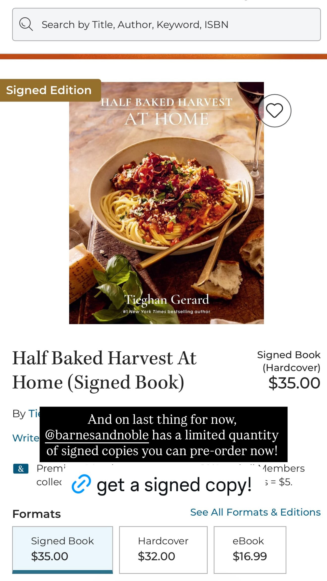 Signed copies of my newest cookbook, Half Baked Harvest at Home, are available as well!

#LTKfoodie #LTKHome #LTKSeasonal