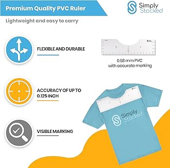 Amazon.com: Simply Stocked Tshirt Ruler Guide for Vinyl Alignment - 4 Pcs of PVC T Shirt Rulers t... | Amazon (US)