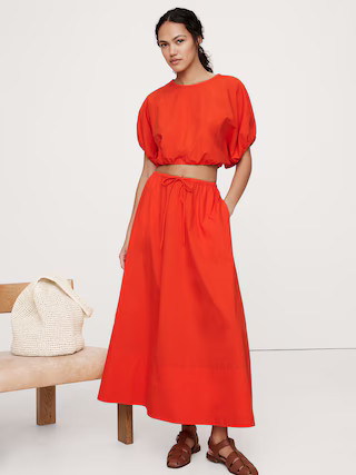 Cotton Poplin Maxi Skirt | Banana Republic (US)