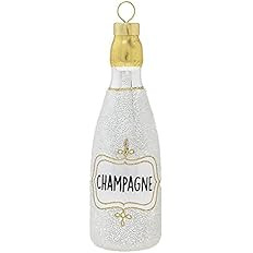 kat + annie Glass Christmas Ornament, Essential Holiday Décor, Silver Luxe Champagne Bottle | Amazon (US)