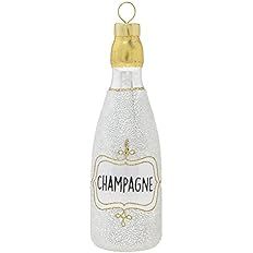 kat + annie Glass Christmas Ornament, Essential Holiday Décor, Silver Luxe Champagne Bottle | Amazon (US)