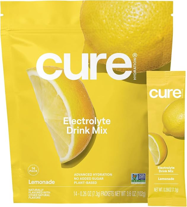 Cure Hydration - Electrolyte Drink Powder Lemonade 14 Packets | Amazon (US)