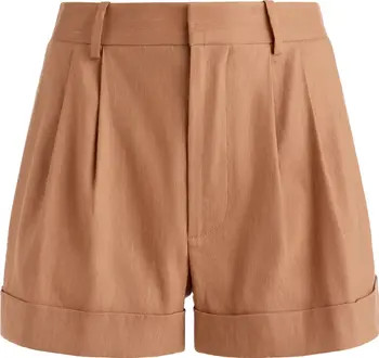 Conry Pleated Linen Blend Cuffed Shorts | Nordstrom