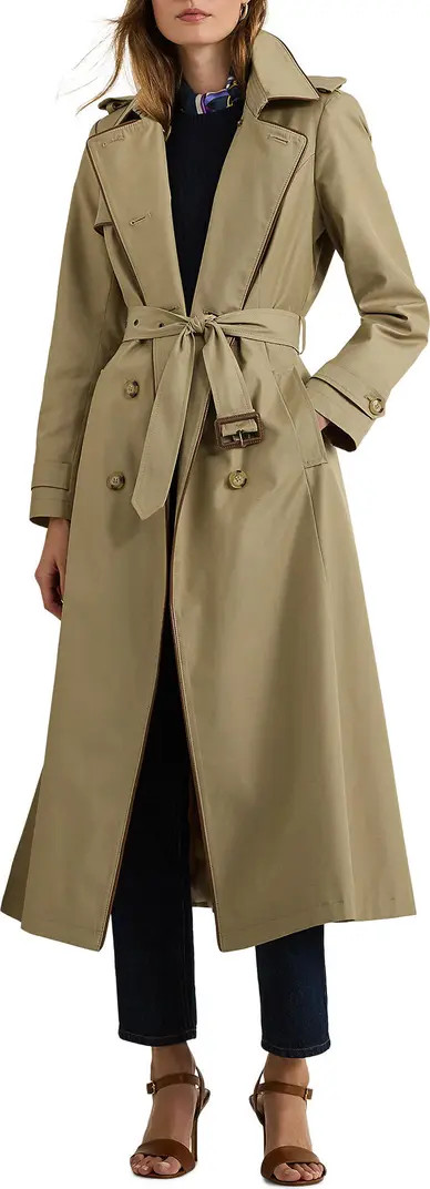 Lauren Ralph Lauren Double Breasted Belted Water Repellent Trench Coat | Nordstrom | Nordstrom