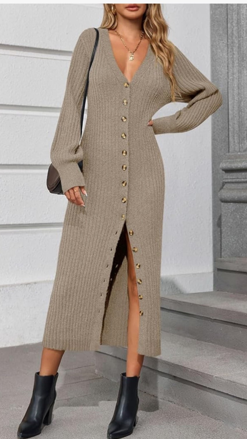 Been eyeing this cozy cutie Amazon  dress, and right now it’s over 40% off! Scooping this one up, and it mayyy end up being my Christmas hosting dress. Comfy, cute, and nursing friendly? Checking all of the boxes for me!

#LTKSaleAlert