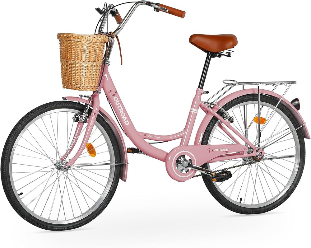 Outroad Beach Cruiser Bike, 24/26 inch Commuter Bicycle for Adult and Women,High-Carbon Steel Com... | Amazon (US)